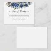 Floral Moderne Sympathie Uitvaart Dank u Notitiekaartje (Voorkant / Achterkant)