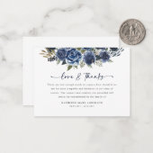 Floral Moderne Sympathie Uitvaart Dank u Notitiekaartje (Voorkant / Achterkant in situ)