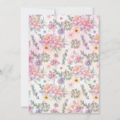 Floral Moderne Waterverf Birthday Party Invitation Kaart (Achterkant)