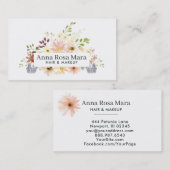 *~* Floral Moderne Waterverf Feminine Chic Visitekaartje (Voorkant / Achterkant)