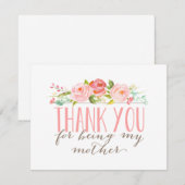 Floral Moeder Dank je Bedankkaart (Voorkant / Achterkant)