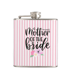 Floral Moeder van de Bride Flask Heupfles