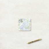 Floral Moeder van de bruid Modern Script Blauw Roo Post-it® Notes (Op bureau)