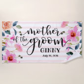 Floral Moeder van de Groom Personalized Wedding Strandlaken