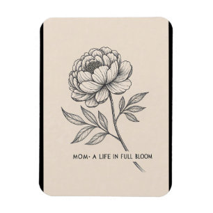 Floral Moederdag Art - 'Life in Bloom' Decor Magneet