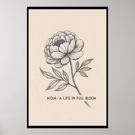 Floral Moederdag Art - 'Life in Bloom' Decor Poster (Voorkant)