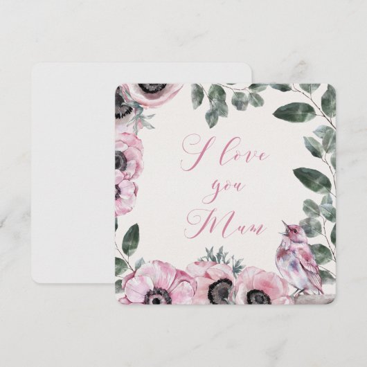 Floral-Moederdag Bedankkaart (Voorkant / Achterkant)