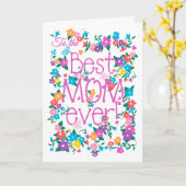  Floral Moederdag Beste Mam ooit Kaart (Gele Bloem)