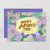 Floral Moederdag Briefkaart (Voorkant / Achterkant)
