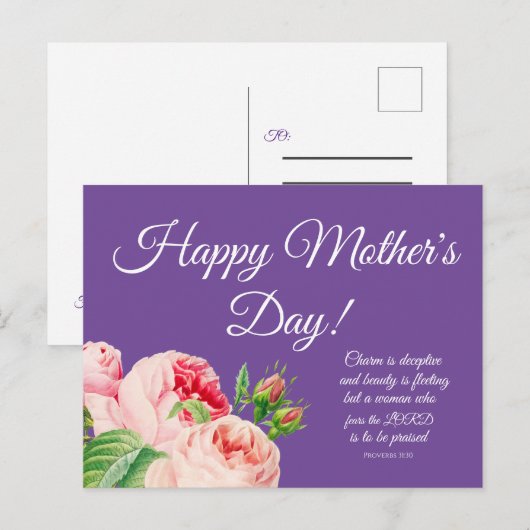 Floral Moederdag Briefkaart (Voorkant / Achterkant)