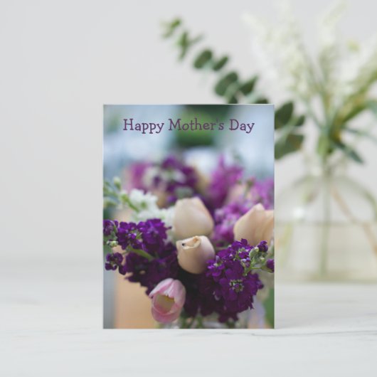 Floral Moederdag Briefkaart (Staand voorkant)