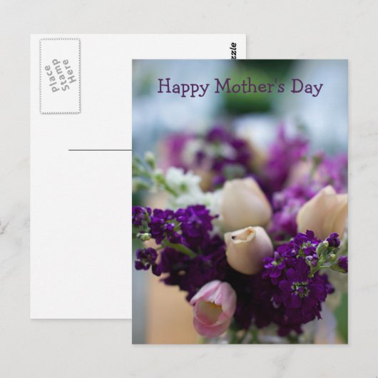 Floral Moederdag Briefkaart (Voorkant / Achterkant)