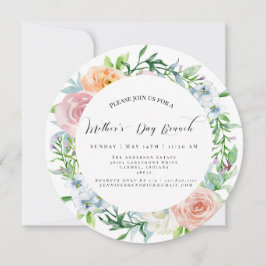 Floral Moederdag Brunch Circle Uitnodiging