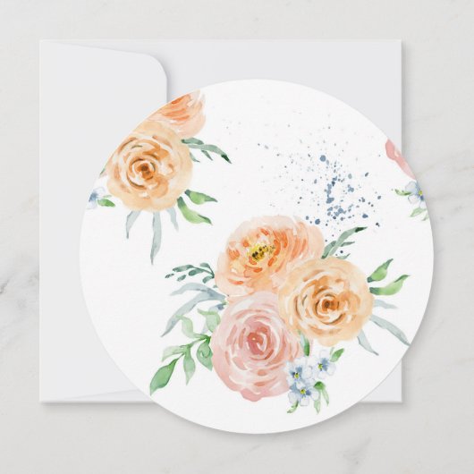 Floral Moederdag Brunch Circle Uitnodiging (Achterkant)