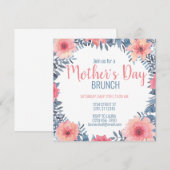 Floral Moederdag Brunch Uitnodiging (Voorkant / Achterkant)