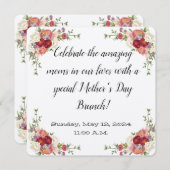 Floral Moederdag Brunch Uitnodiging (Voorkant / Achterkant)