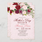 Floral Moederdag Brunch Uitnodiging (Voorkant / Achterkant)