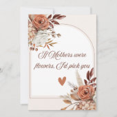 Floral Moederdag citaat als moeders waren bloemen Bedankkaart (Voorkant)