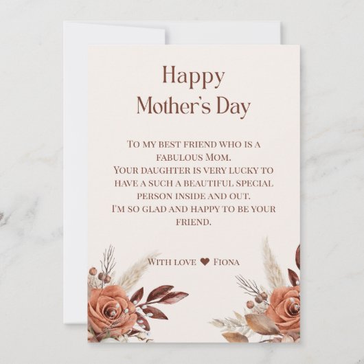 Floral Moederdag citaat als moeders waren bloemen Bedankkaart (Achterkant)