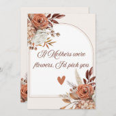 Floral Moederdag citaat als moeders waren bloemen Bedankkaart (Voorkant / Achterkant)