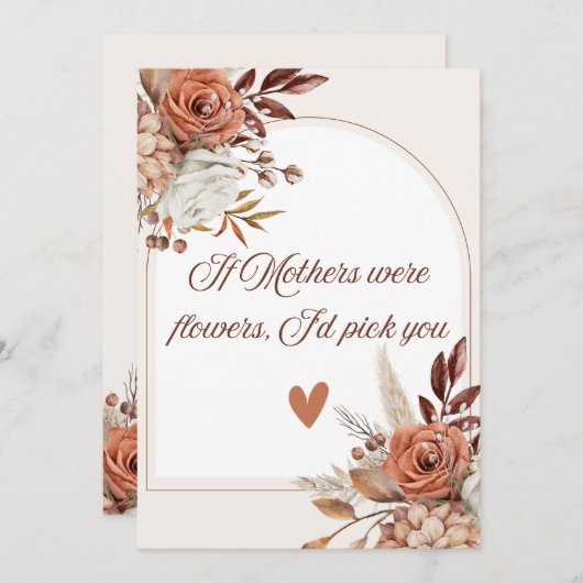 Floral Moederdag citaat als moeders waren bloemen Bedankkaart (Voorkant / Achterkant)