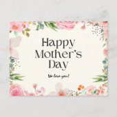 Floral Moederdag Feestdagenkaart (Voorkant)