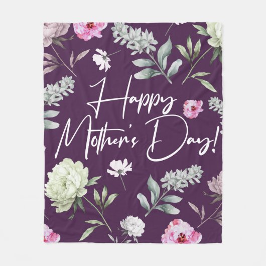 Floral Moederdag Fleece Deken (Voorkant)