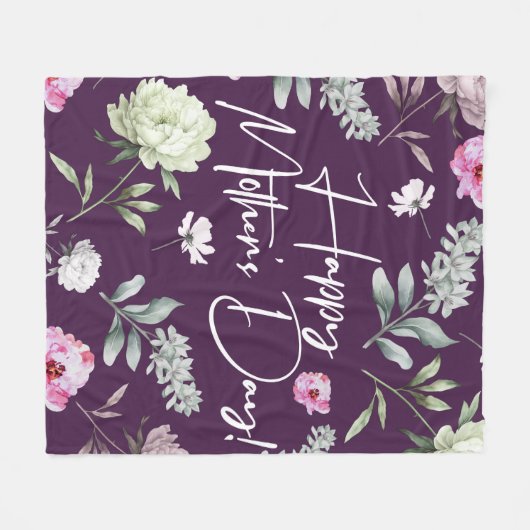 Floral Moederdag Fleece Deken (Voorkant (Horizontaal))