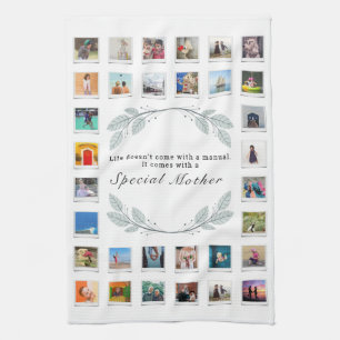 Floral Moederdag Foto Collage Theedoek