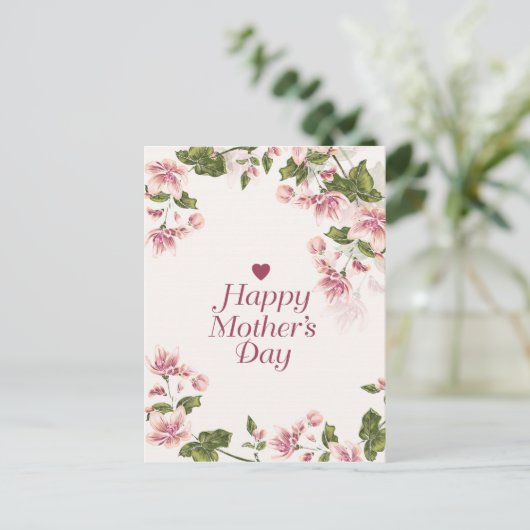 Floral Moederdag Greeting Briefkaart (Staand voorkant)