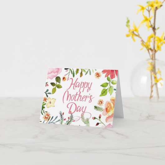 Floral-Moederdag Kaart (Gele Bloem)