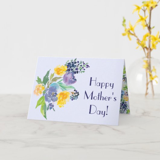 Floral Moederdag Kaart (Gele Bloem)