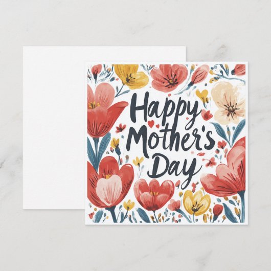 Floral Moederdag Kaart (Voorkant / Achterkant)
