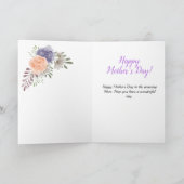 Floral Moederdag Peony Feestdagen Kaart (Binnen)