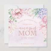 Floral Moederdag Persoonlijke fotokaart Kaart (Voorkant)