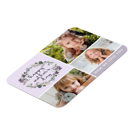 Floral Moederdag Photo Collage Magneet (Linkerzijde)