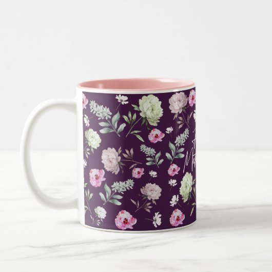 Floral Moederdag Tweekleurige Koffiemok (Links)