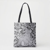 Floral Moederdag van de familie Black & White Rabb Tote Bag (Voorkant)
