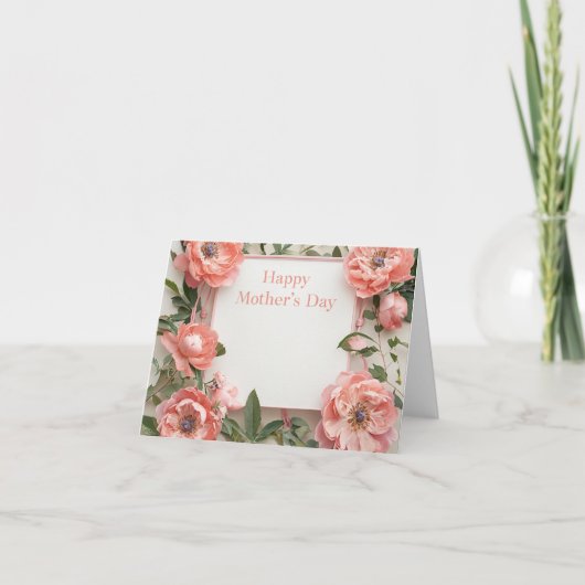 Floral Moederdag Wenskaart Kaart (Voorkant)