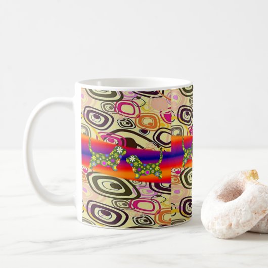 Floral-Mok Koffiemok (Met donut)