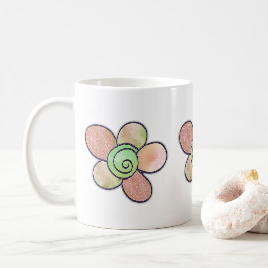 Floral-Mok Koffiemok (Met donut)