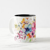 Floral-Mok Tweekleurige Koffiemok (Voorkant links)