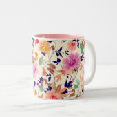 Floral-Mok Tweekleurige Koffiemok (Voorkant rechts)