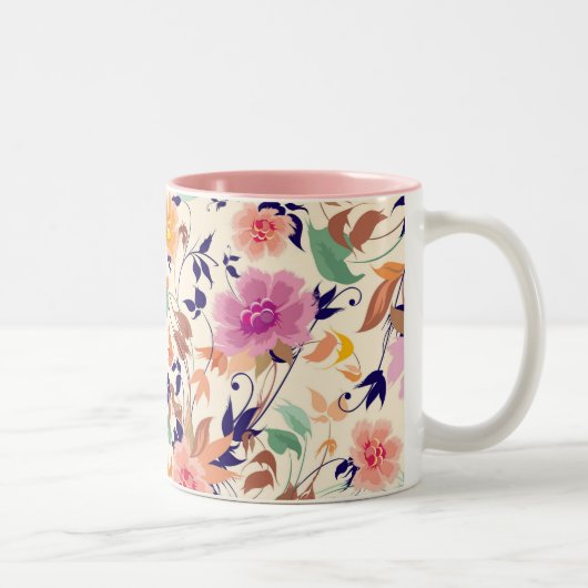 Floral-Mok Tweekleurige Koffiemok (Rechts)