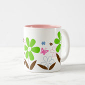 Floral-Mok Tweekleurige Koffiemok (Voorkant rechts)