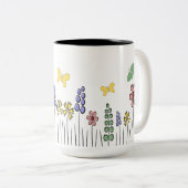 Floral Mok Wildflower Butterfly Coffee Mok Spring (Voorkant rechts)