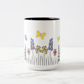 Floral Mok Wildflower Butterfly Coffee Mok Spring (Center)
