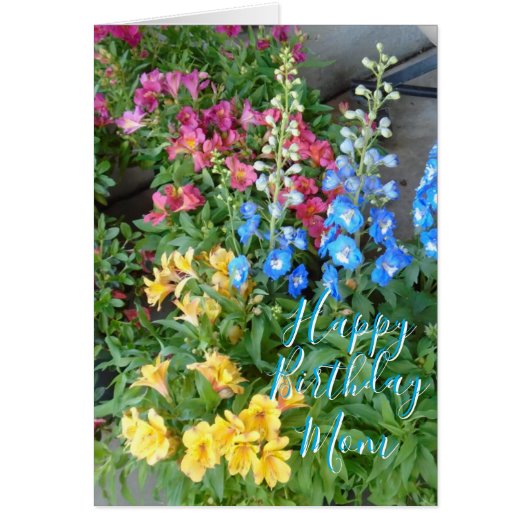  Floral "Mom Birthday" Customizable Card (Voorkant)