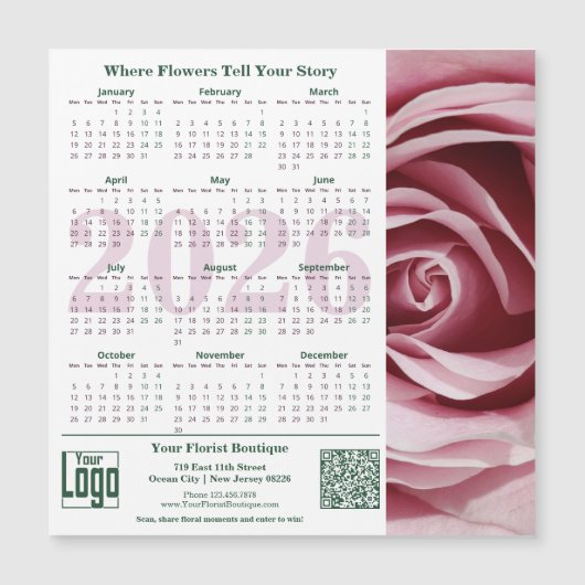 Floral Moments Promotion Magnetic 2026 Calendar (Voorkant)