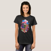 Floral Monarch Butterfly American Flag 4th Of July T-shirt (Voorkant volledig)